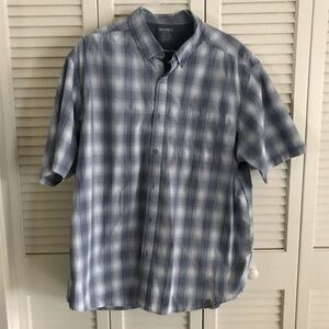 Wolverine Men’s Short Sleeve Blue Plaid Casual Shirt Moisture Wicking Size XXL